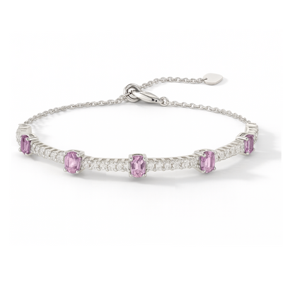 Pink Sapphire Adjustable Bracelet