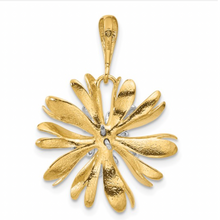 Load image into Gallery viewer, 14K Two-Tone Gold Natural Diamond Flower Pendant