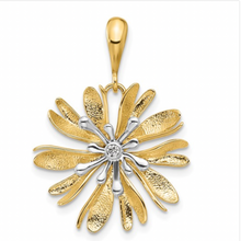 Load image into Gallery viewer, 14K Two-Tone Gold Natural Diamond Flower Pendant
