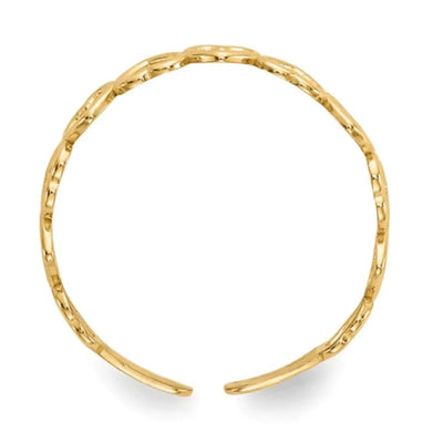 10K Gold Adjustable Heart Toe Ring