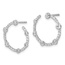 Load image into Gallery viewer, 14k White Gold Lab Diamond Open Circle Stud Earrings Fine Color Jewels 14k Gold Earrings, best gift for girls, best gift for women, Christmas gift, Circle Earrings, circular post earrings, Diamond Circle Hoop, Diamond Earrings, Diamond Jewelry, dla-dm-discount-all-153807, fron hoop earrings, gift for her, Gift for Mom, gift for women, gift from daughter, Gold Hoop Earrings, Lab Grown Diamond, open circle earrings, Valentine&#39;s Day gift, Wedding Earrings