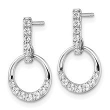 Load image into Gallery viewer, 14K White Gold Lab Grown Diamond Dangle Earrings Fine Color Jewels 14k Gold Earrings, Birthday gift for her, Bridal Jewelry, Bridesmaid Gift for Her, Diamond Earrings, diamond gift for her, Diamond Jewelry, dla-dm-discount-all-153807, Drop Earrings, Elegant Gift for Her February Birthstone, everyday gift for her, gift for her, gift for hergift for women, Gold Hoop Earrings, Jewelry Gift for her, Lab Grown Diamond, ring gift for her., Round Drop Earrings, Wedding Earrings, Wedding Gift For Her