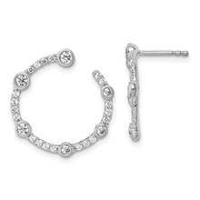 Load image into Gallery viewer, 14k White Gold Lab Diamond Open Circle Stud Earrings Fine Color Jewels 14k Gold Earrings, best gift for girls, best gift for women, Christmas gift, Circle Earrings, circular post earrings, Diamond Circle Hoop, Diamond Earrings, Diamond Jewelry, dla-dm-discount-all-153807, fron hoop earrings, gift for her, Gift for Mom, gift for women, gift from daughter, Gold Hoop Earrings, Lab Grown Diamond, open circle earrings, Valentine&#39;s Day gift, Wedding Earrings