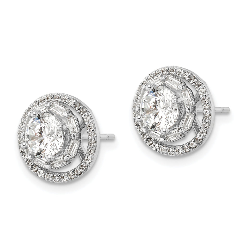 Cubic Zirconia Stud Jacket Earrings