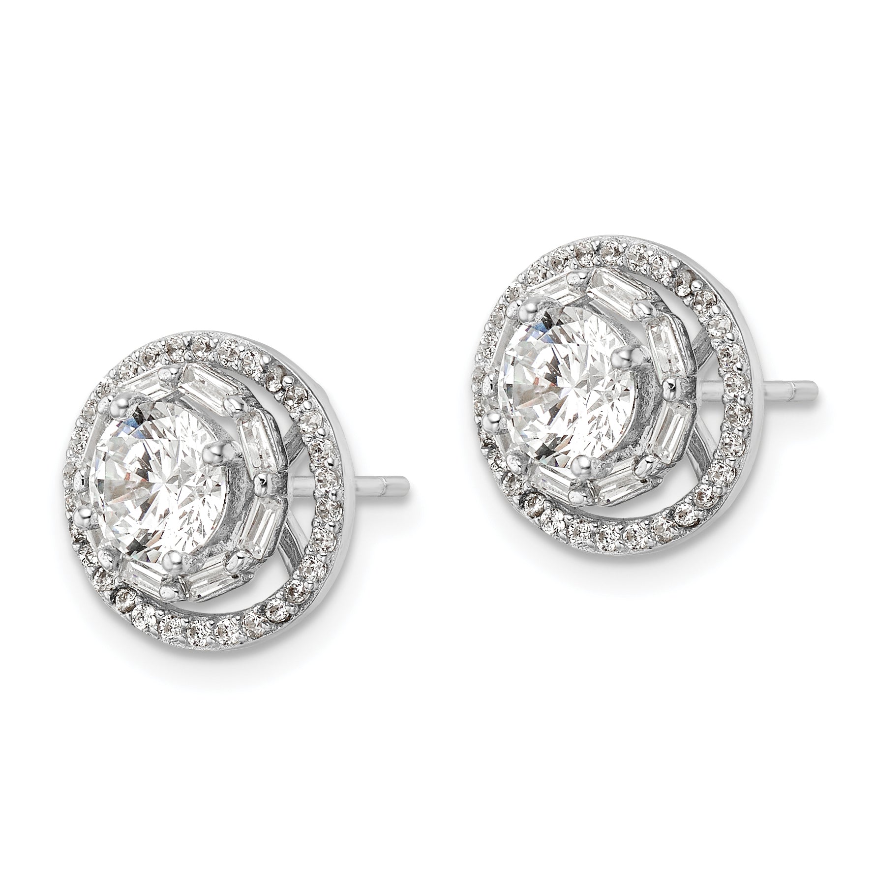 Cubic Zirconia Stud Jacket Earrings