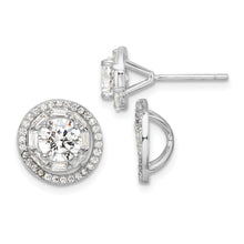 Load image into Gallery viewer, Cubic Zirconia Stud Jacket Earrings