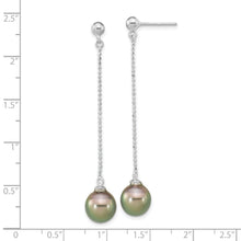 Load image into Gallery viewer, Tahitian Black Pearl Chain Drop Earrings