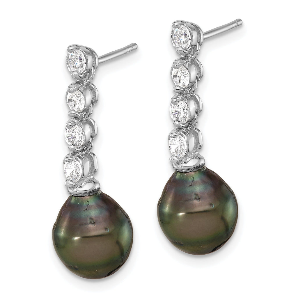 Black Tahitian Pearl Dangle Earrings