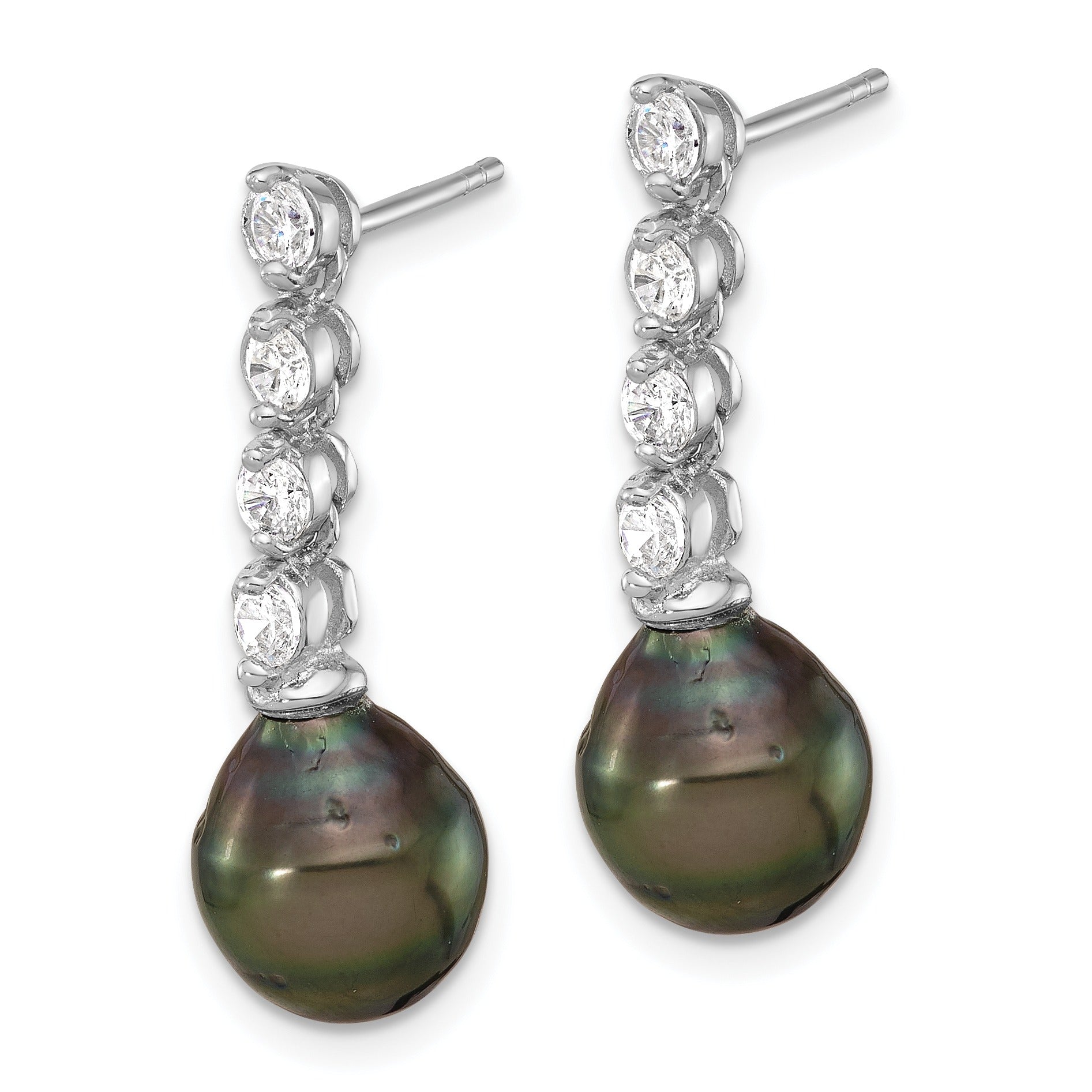 Black Tahitian Pearl Dangle Earrings