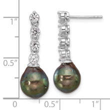 Load image into Gallery viewer, Black Tahitian Pearl Dangle Earrings