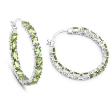 Load image into Gallery viewer, Natural Peridot Hoop Earrings