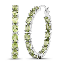 Load image into Gallery viewer, Natural Peridot Hoop Earrings