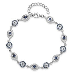 CZ Silver Evil Eye Bracelet