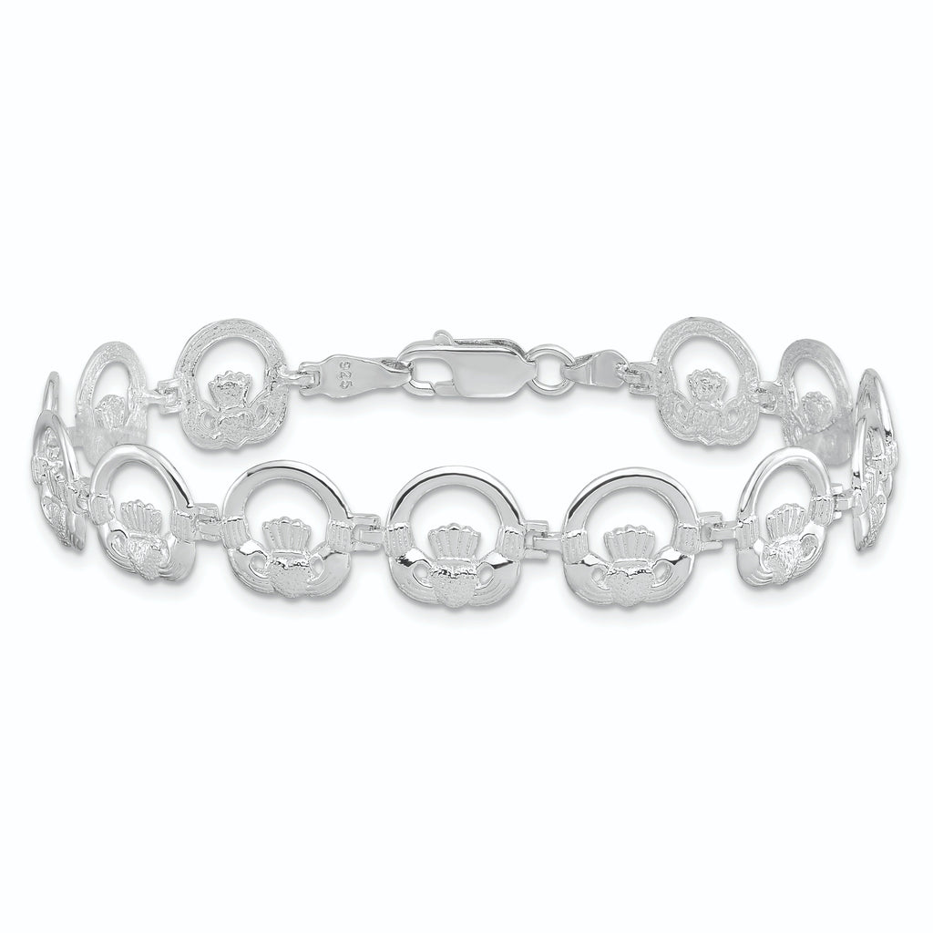 De-Ani Sterling Silver Claddagh Circle Bracelet Fine Color Jewels claddagh bracelet, claddagh bracelet silver, claddagh christening bracelets, claddagh silver bracelet, irish claddagh bracelet, QG, sterling silver claddagh bracelet
