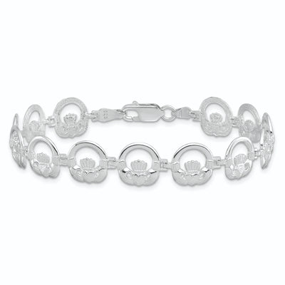De-Ani Sterling Silver Claddagh Circle Bracelet Fine Color Jewels claddagh bracelet, claddagh bracelet silver, claddagh christening bracelets, claddagh silver bracelet, irish claddagh bracelet, QG, sterling silver claddagh bracelet