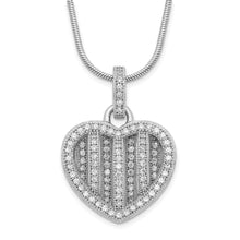 Load image into Gallery viewer, CZ  Heart Necklace Silver