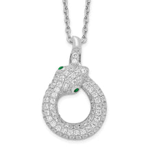 Load image into Gallery viewer, Cubic Zirconia Silver Snake Necklace
