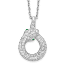 Load image into Gallery viewer, Cubic Zirconia Silver Snake Necklace
