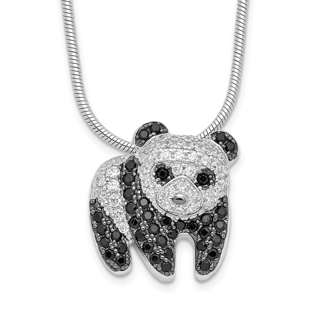 Cubic Zirconia Panda Bear Necklace