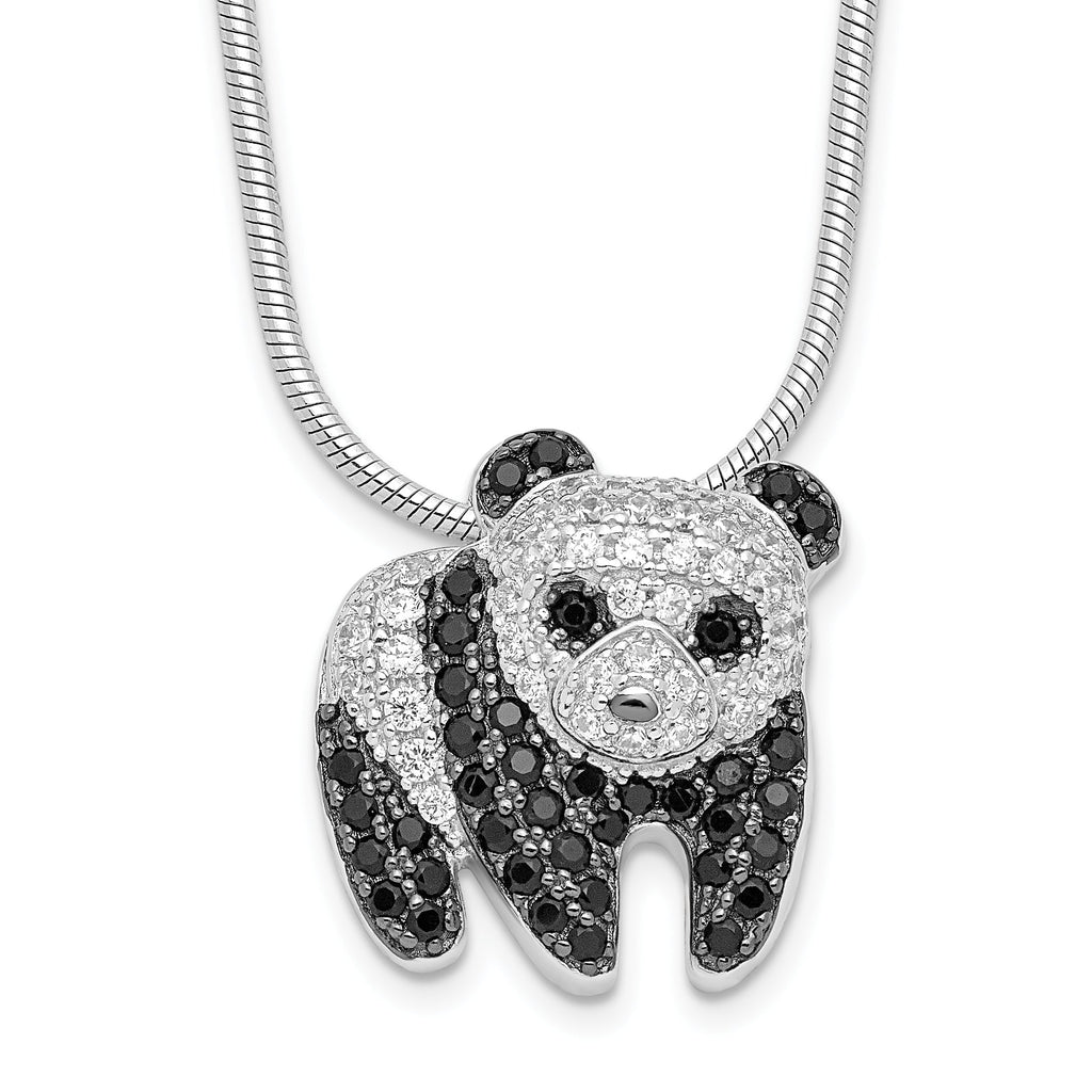 Cubic Zirconia Panda Bear Necklace