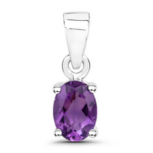 Load image into Gallery viewer, Genuine Amethyst Solitaire Pendant
