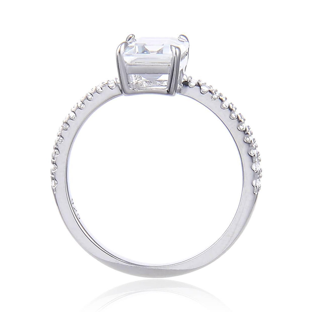 Classic Octagon White Topaz Ring