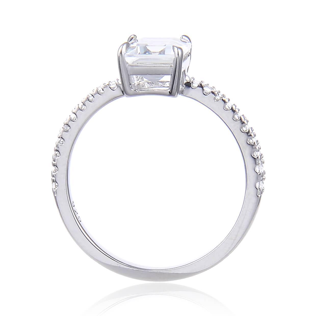 Classic Octagon White Topaz Ring