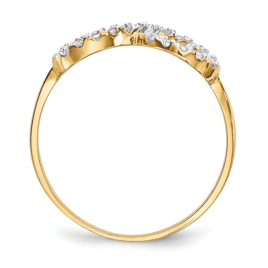 14k Cubic Zirconia Infinity Symbol Ring