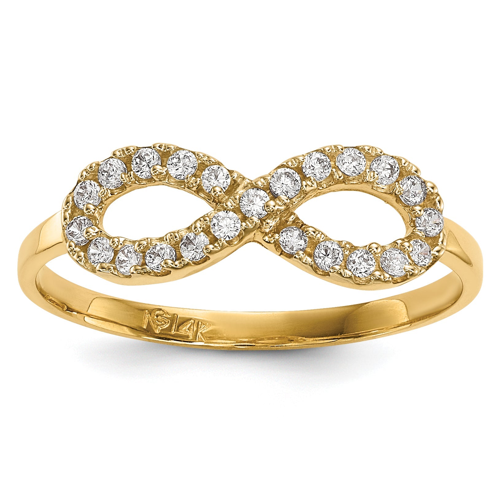 14k Cubic Zirconia Infinity Symbol Ring
