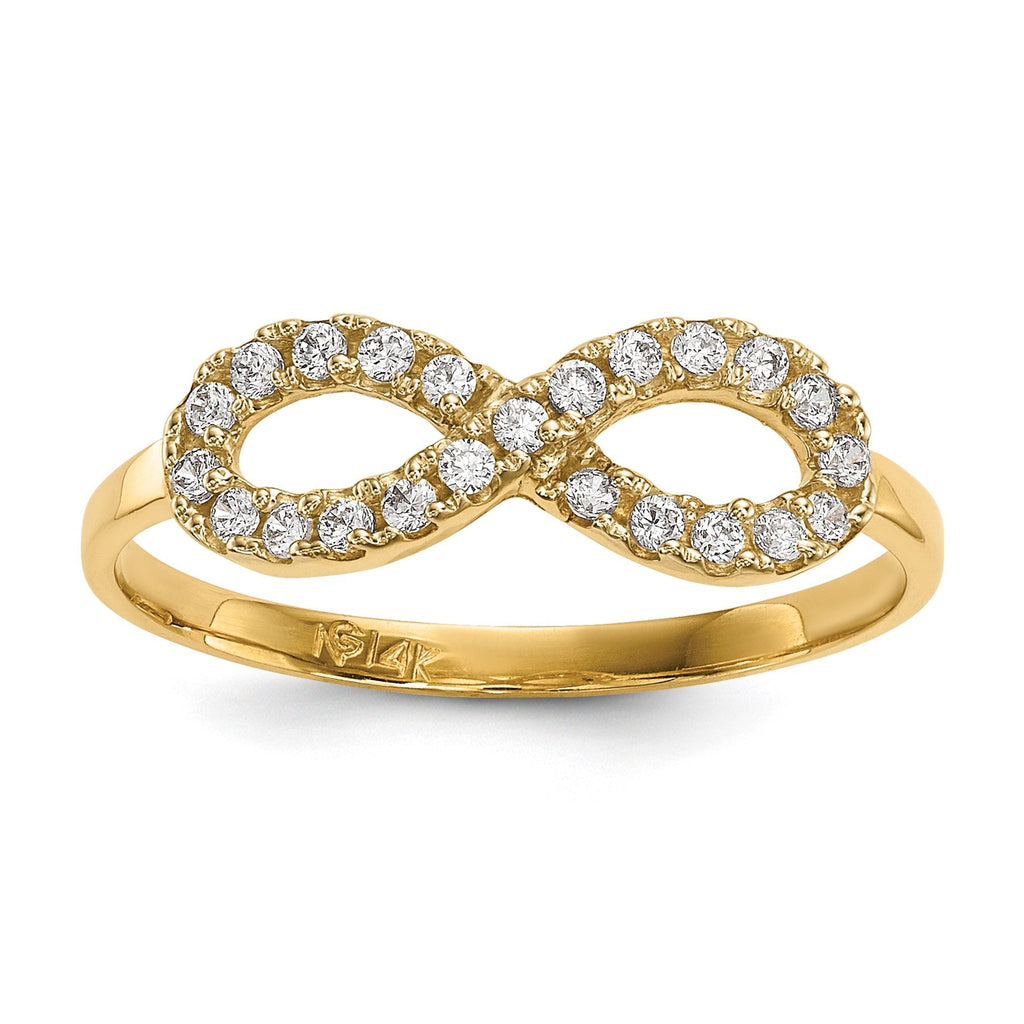 14k Cubic Zirconia Infinity Symbol Ring