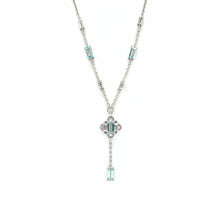 Load image into Gallery viewer, Natural Sky Blue Topaz Y Drop Necklace Silver