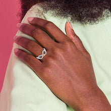 Load image into Gallery viewer, 14k Two-tone Diamond Infinity with Heart Ring Fine Color Jewels 10k Gold Infinity ring, gold infinity ring, infinity ring, QG