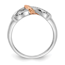Load image into Gallery viewer, 14k Two-tone Diamond Infinity with Heart Ring Fine Color Jewels 10k Gold Infinity ring, gold infinity ring, infinity ring, QG