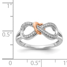 Load image into Gallery viewer, 14k Two-tone Diamond Infinity with Heart Ring Fine Color Jewels 10k Gold Infinity ring, gold infinity ring, infinity ring, QG