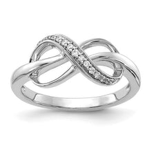 Load image into Gallery viewer, 14k Gold Diamond Infinity Ring Fine Color Jewels 10k Gold Infinity ring, gold infinity ring, infinity ring, QG