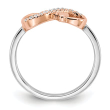 Load image into Gallery viewer, 14K Two Tone Gold Infinity Heart Ring with Diamond Fine Color Jewels 10k Gold Infinity ring, gold infinity ring, infinity ring, QG