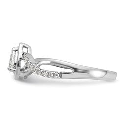 14k White Gold Pear Diamond Engagement Ring