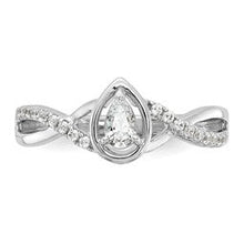 Load image into Gallery viewer, 14k White Gold Pear Diamond Engagement Ring