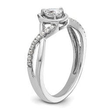 Load image into Gallery viewer, 14k White Gold Pear Diamond Engagement Ring