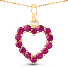 Load image into Gallery viewer, 10K Yellow Gold Ruby Heart Necklace