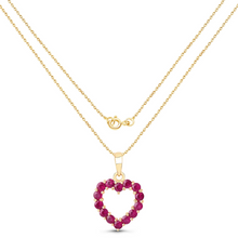 Load image into Gallery viewer, 10K Yellow Gold Ruby Heart Necklace