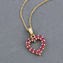 Load image into Gallery viewer, 10K Yellow Gold Ruby Heart Necklace