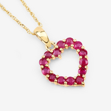 Load image into Gallery viewer, 10K Yellow Gold Ruby Heart Necklace