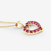 Load image into Gallery viewer, 10K Yellow Gold Ruby Heart Necklace