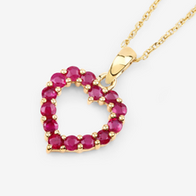 Load image into Gallery viewer, 10K Yellow Gold Ruby Heart Necklace