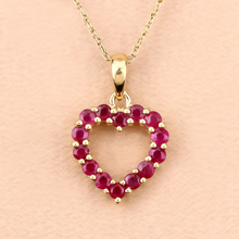 Load image into Gallery viewer, 10K Yellow Gold Ruby Heart Necklace