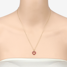 Load image into Gallery viewer, 10K Yellow Gold Ruby Heart Necklace
