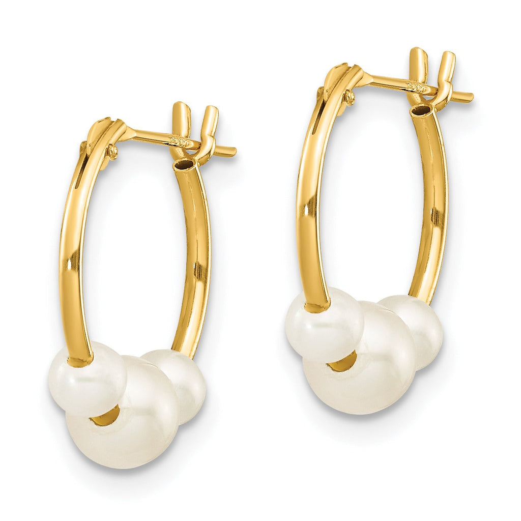 14K Yellow Gold Madi Pearl Hoop Earrings