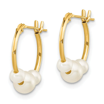14K Yellow Gold Madi Pearl Hoop Earrings