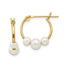Load image into Gallery viewer, 14K Yellow Gold Madi Pearl Hoop Earrings